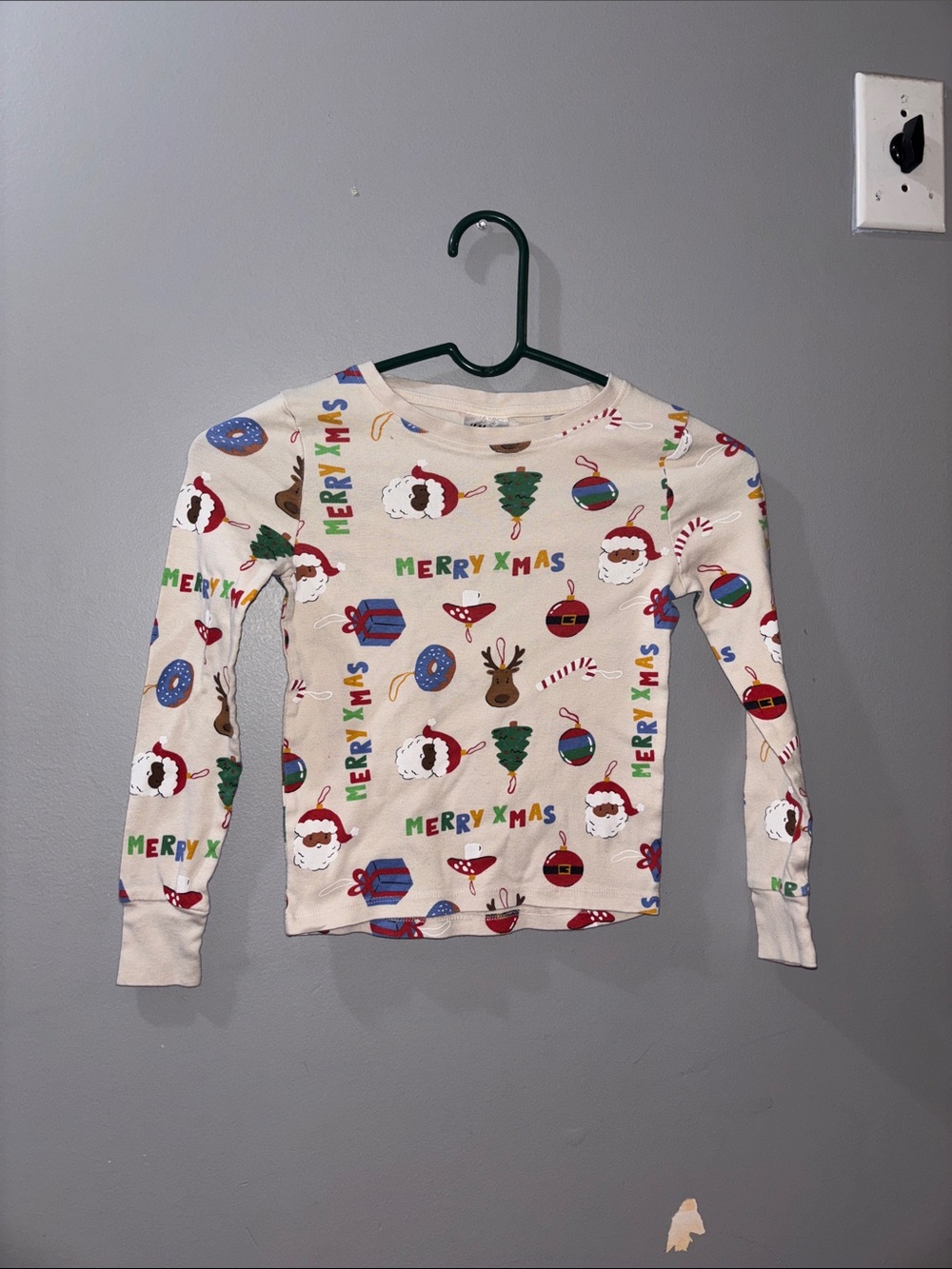 H&M 10Y Christmas PJ top